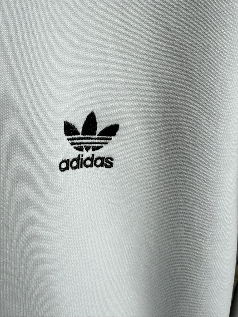 adidas White Trefoil Hoodie with Kangaroo Pocket